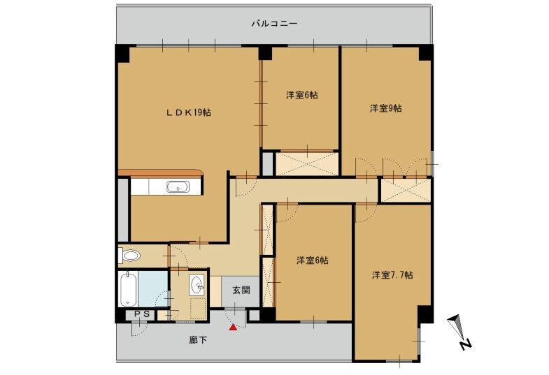 アマデウスⅦ朝来　4LDK 画像1