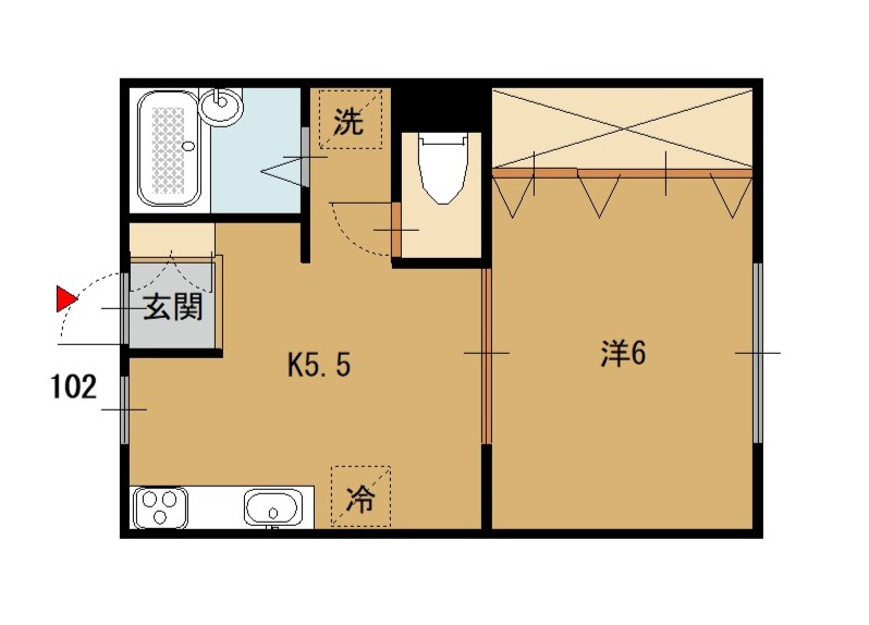 パレス道芝 102号室 画像1